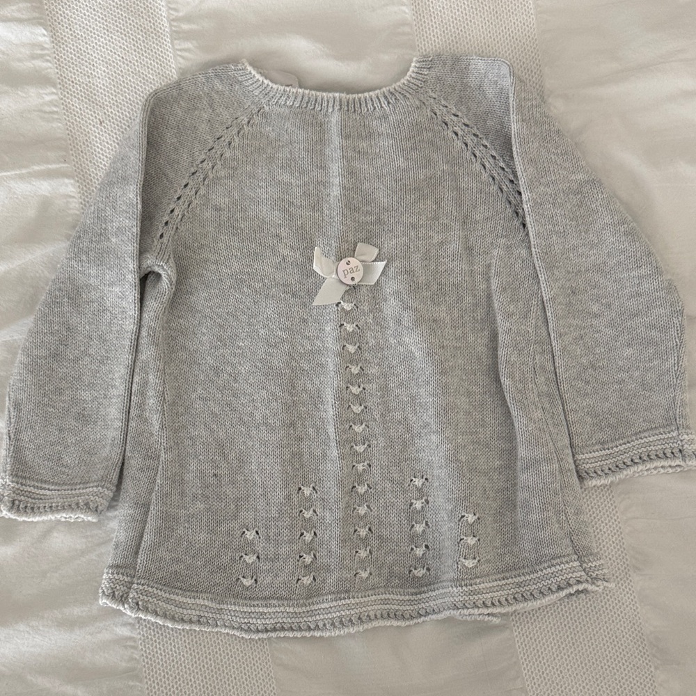 Charming Gray Knitted Kids Sweater